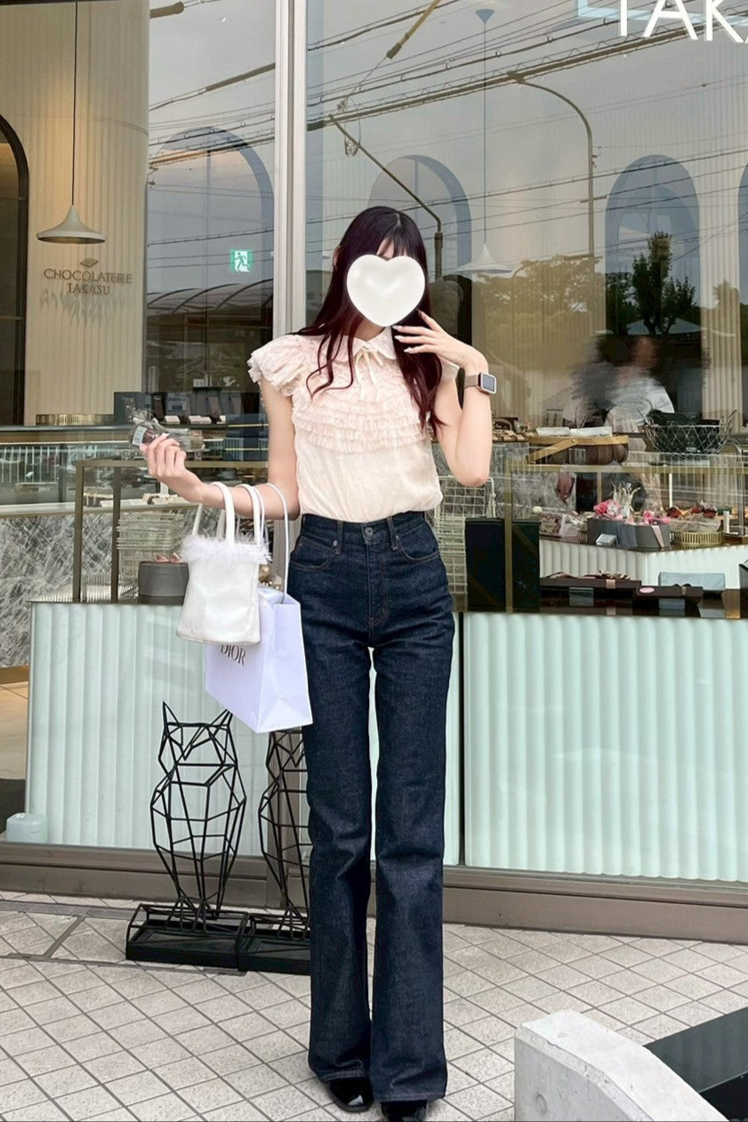 フロントリボンレースシャツ KR10455