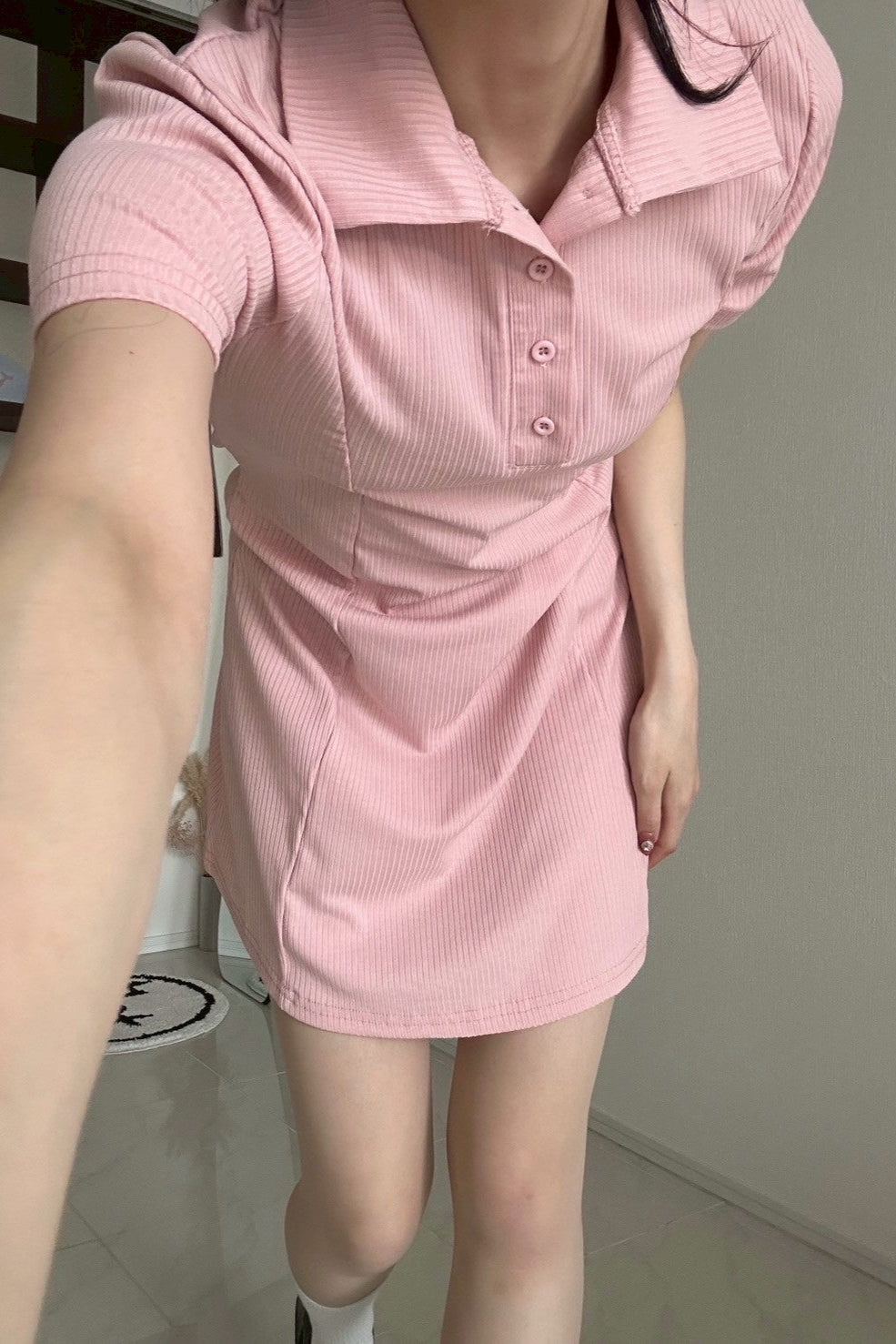 シンプルポロネックワンピース KR10341