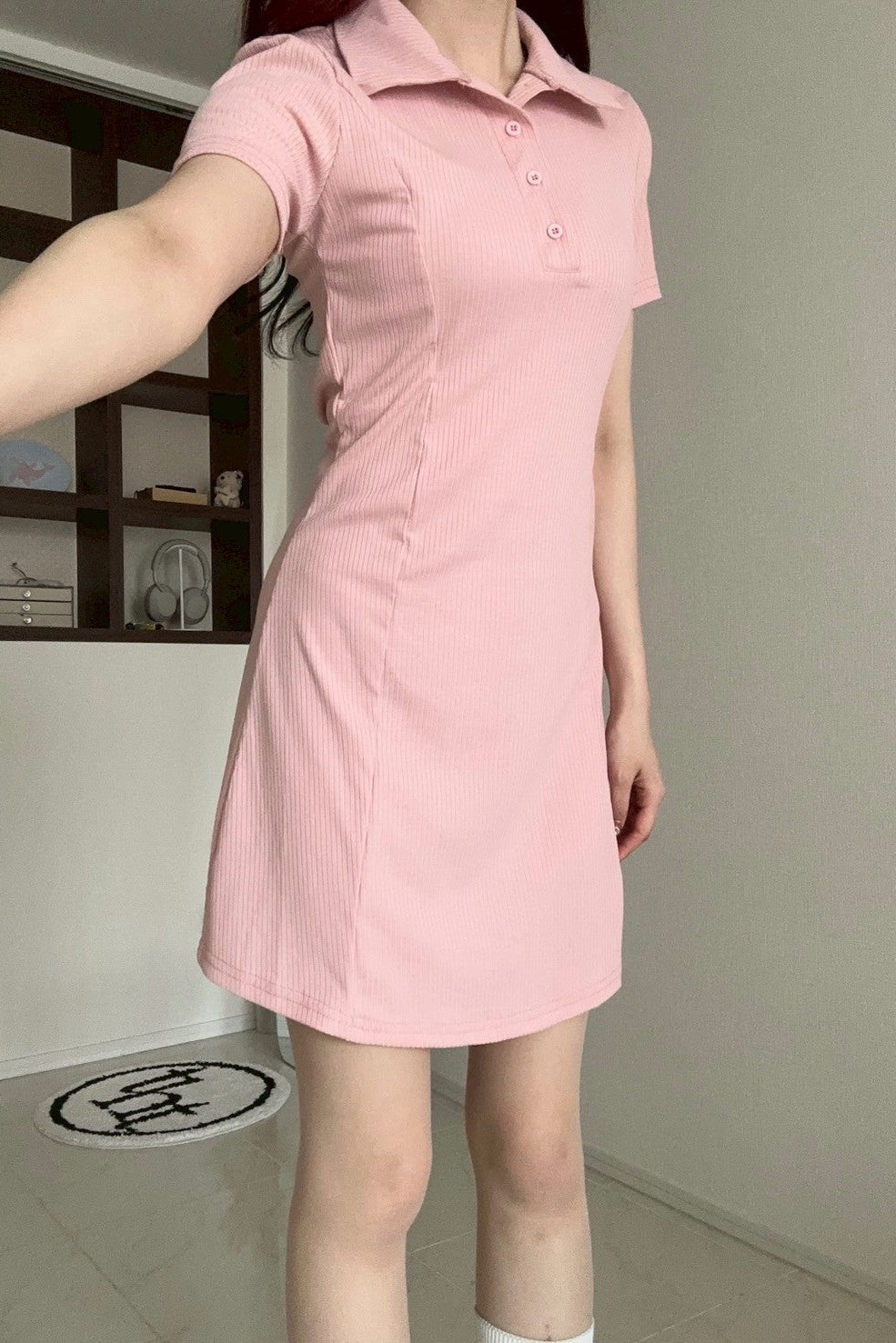シンプルポロネックワンピース KR10341