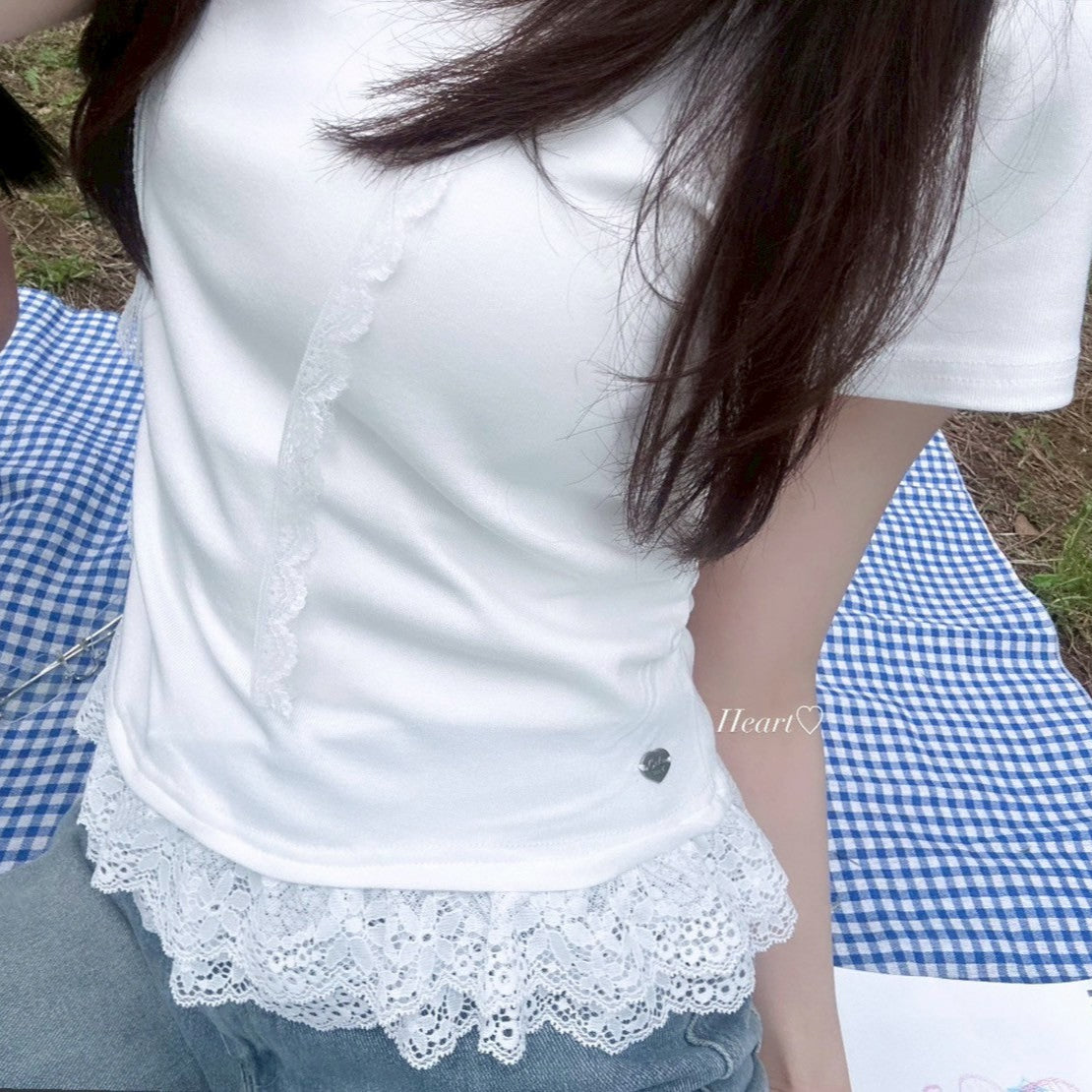 レースストラップTシャツ KR10602