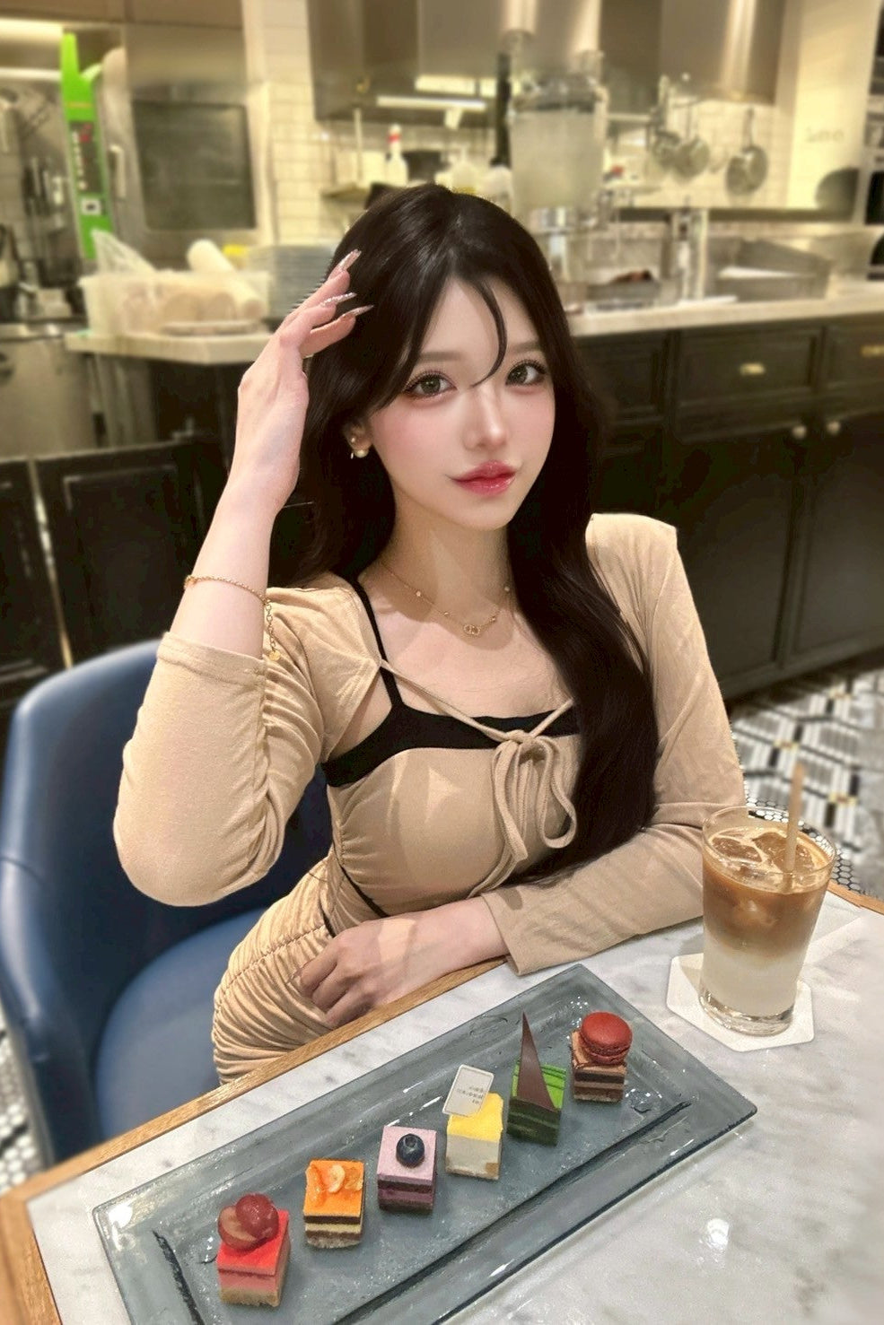 クロスリボンタイトキャミワンピース KR10844