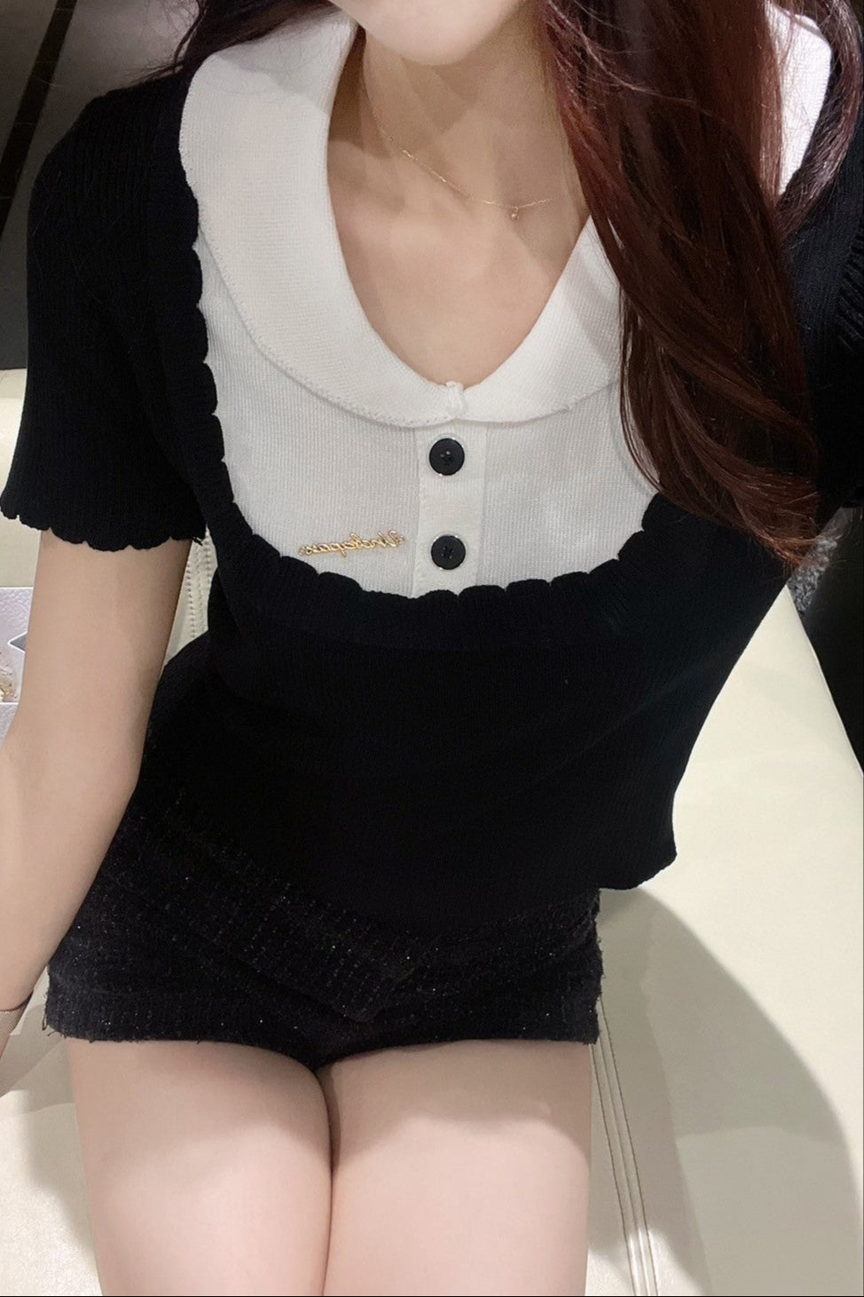 はちろー ONCILY ポロシャツ MOSS STITCH DRAW CODE POLO SHIRT / ドロー