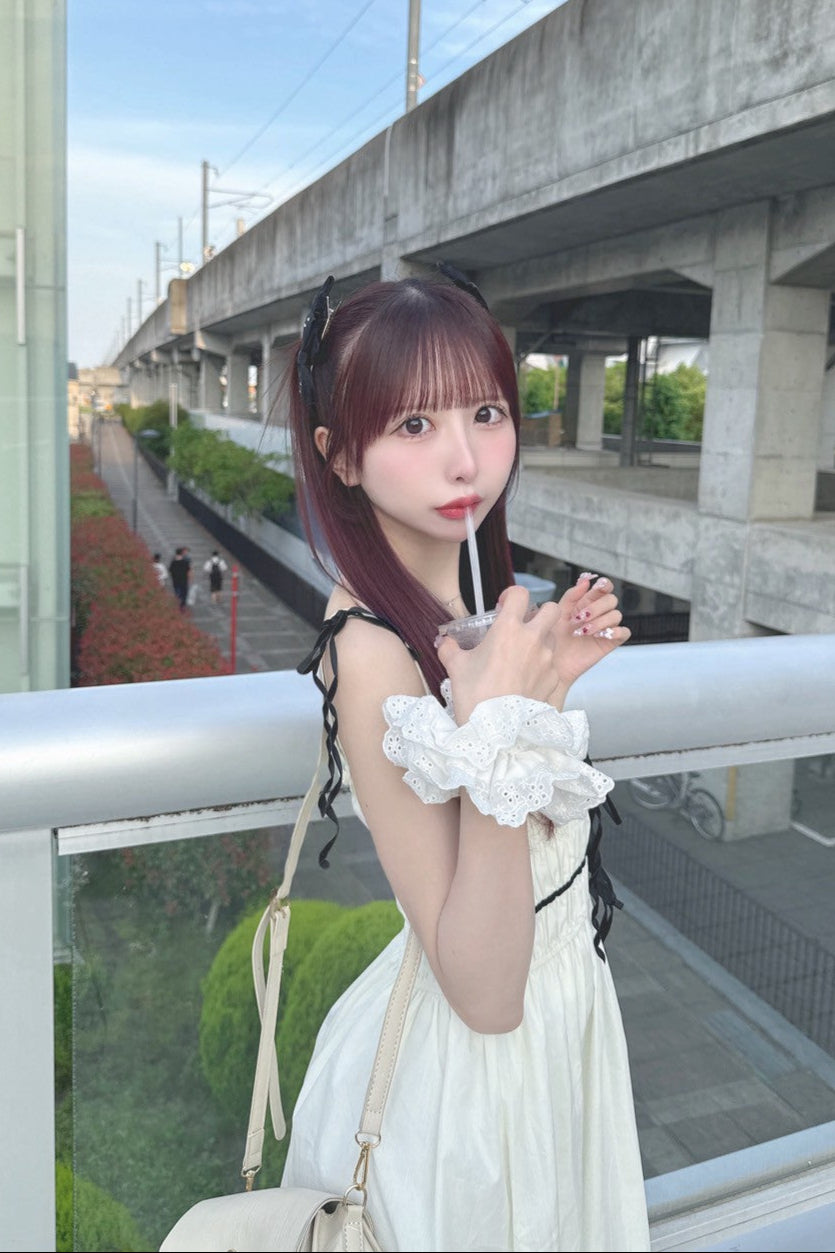 リボンアイボリーワンピース KR10808