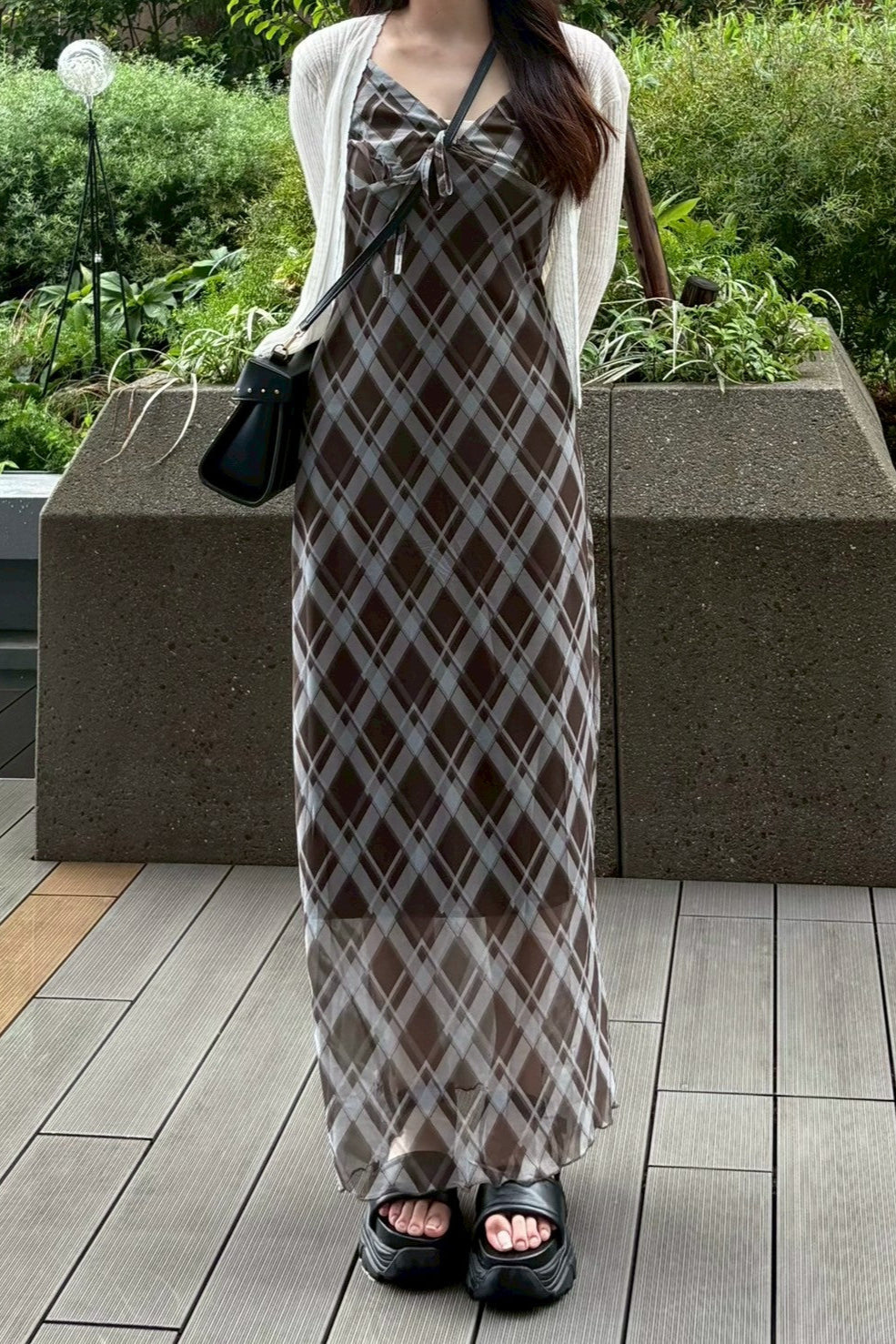 シアーチェックワンピース KR11496