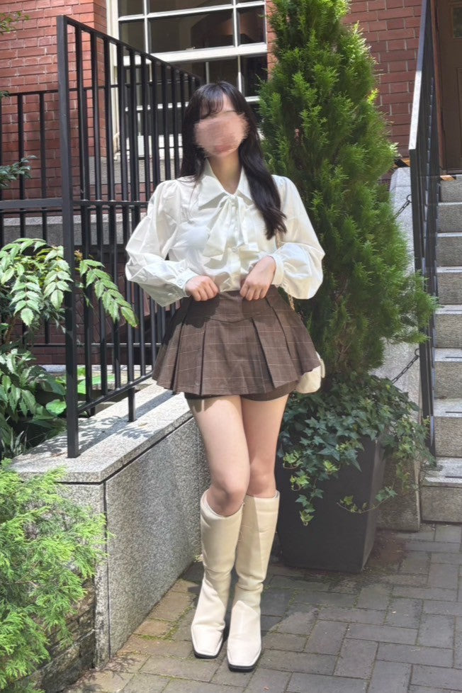 クラシカルチェックプリーツスカートパンツ KR11716