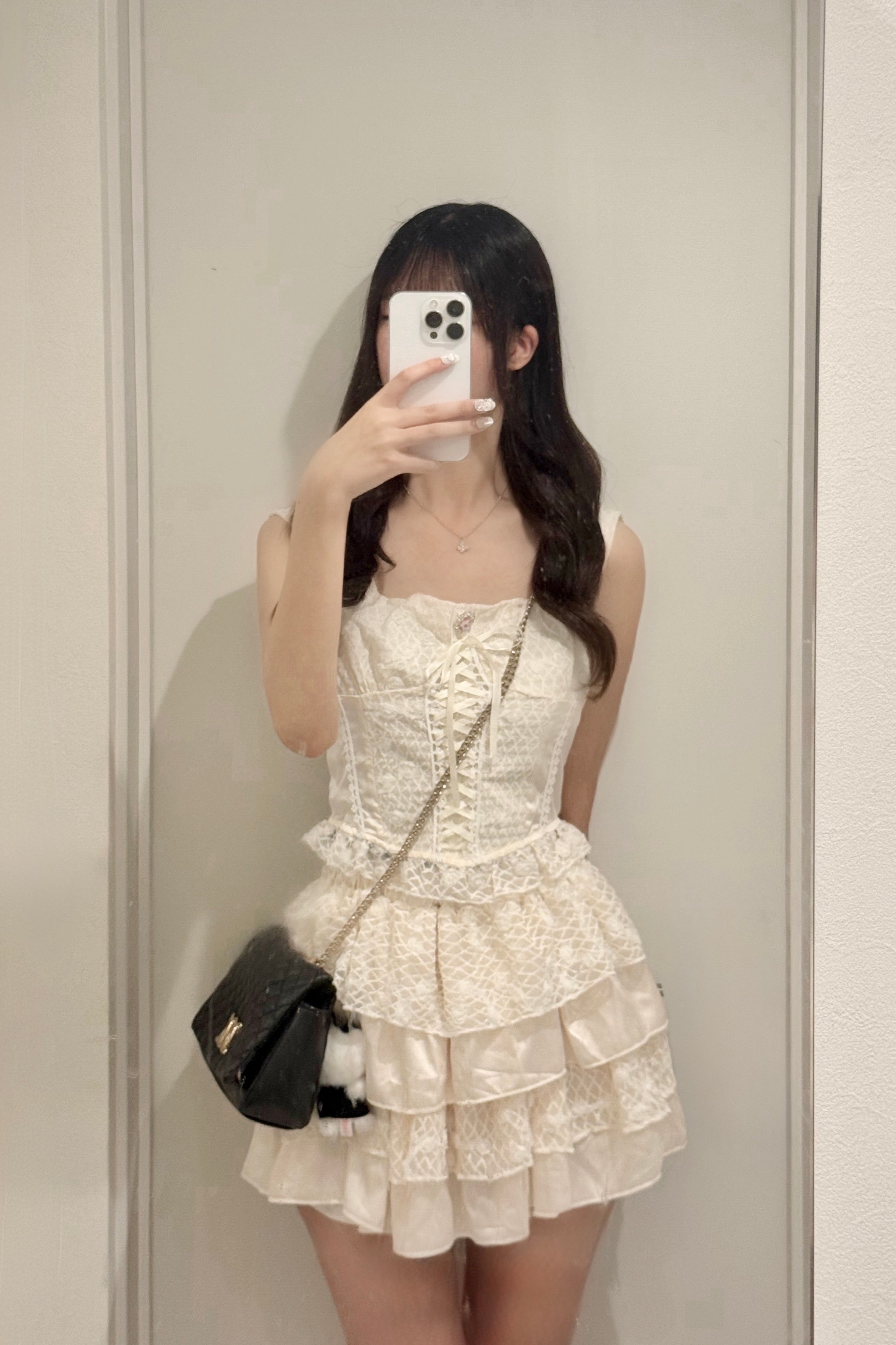フリルレイヤードコルセットセットアップ KR11589