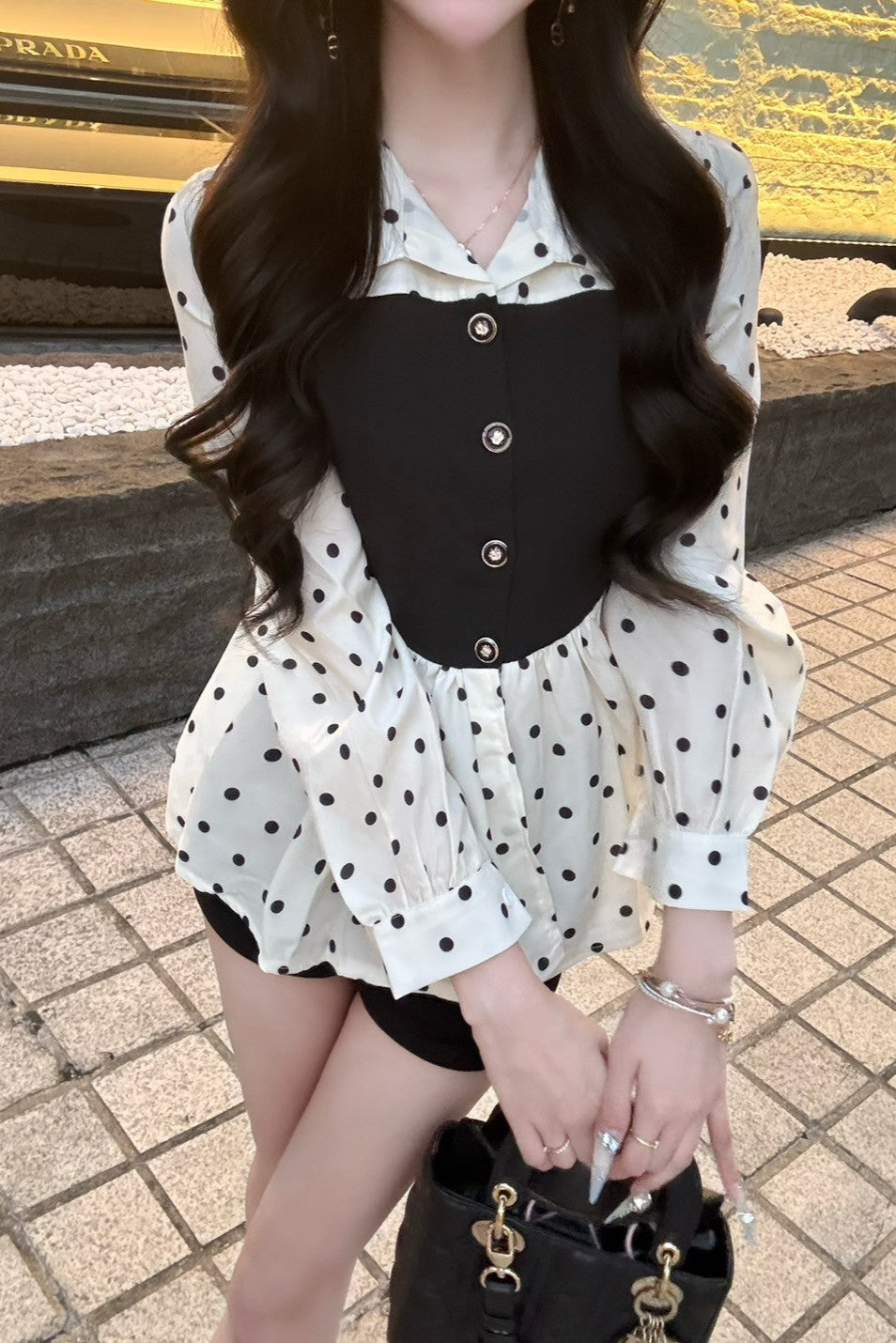 ドットペプラムシャツ KR12412