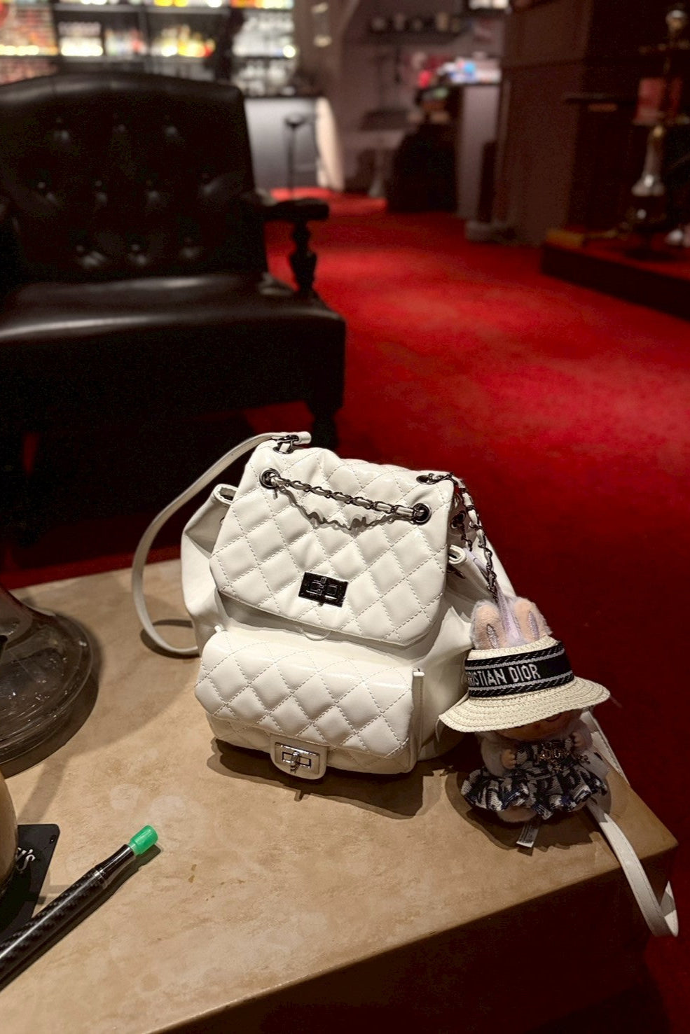 shoulder bag／キルティングシルバー シルバー レザー キルテッド ハンドバッグ ショルダー ミニバッグ