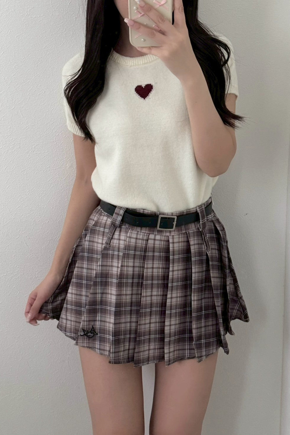 チェックプリーツデザインスカート KR13264