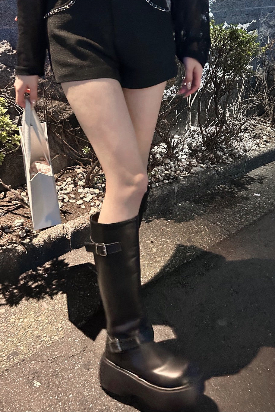 ダブルバックルロングブーツ KR12649