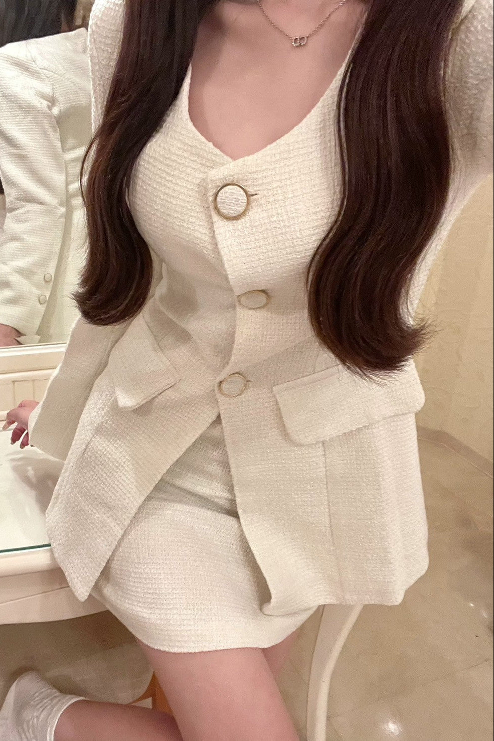 クラシックツイードペプラムセットアップ KR30033