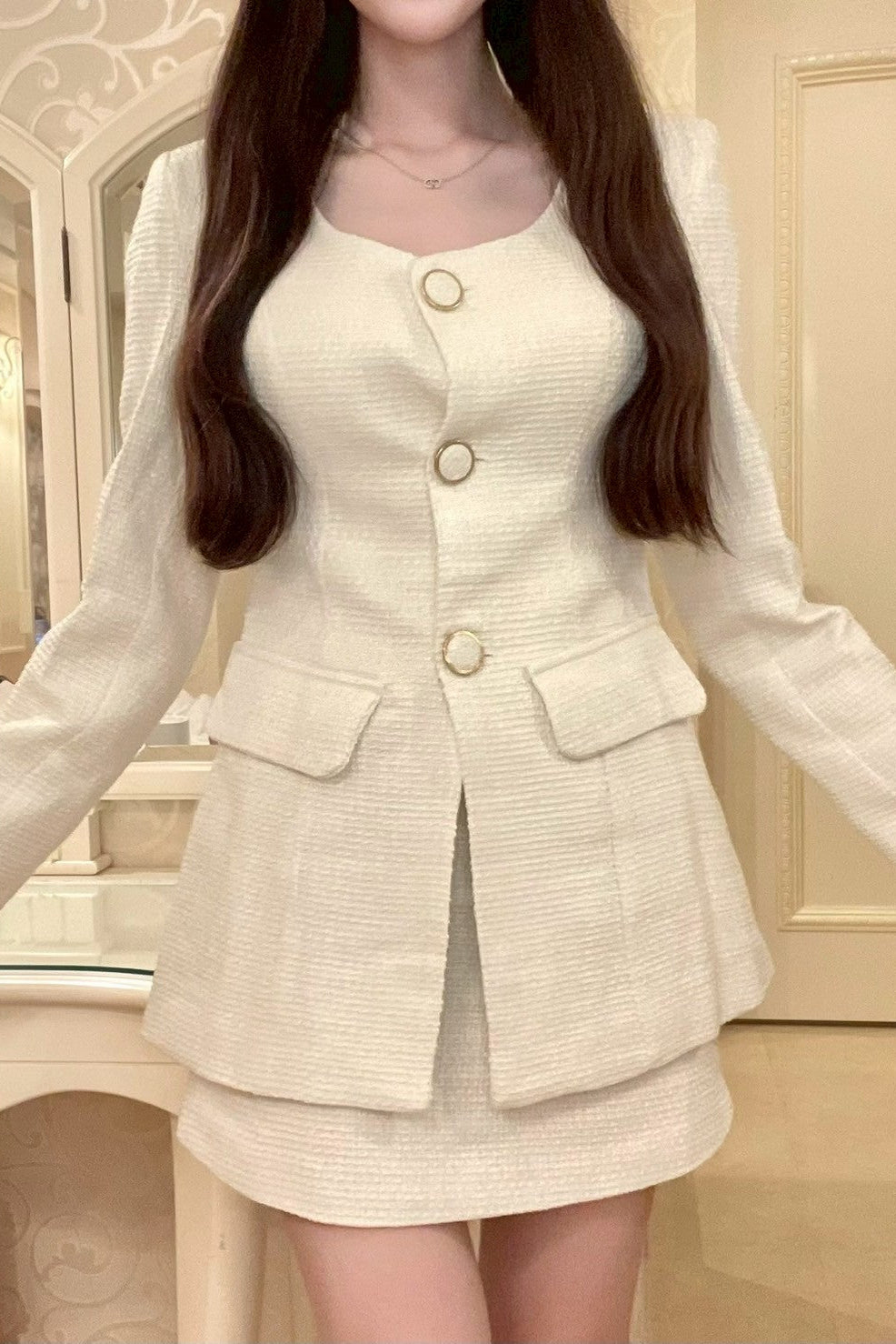 ミニツイードフレアセットアップ KR30032