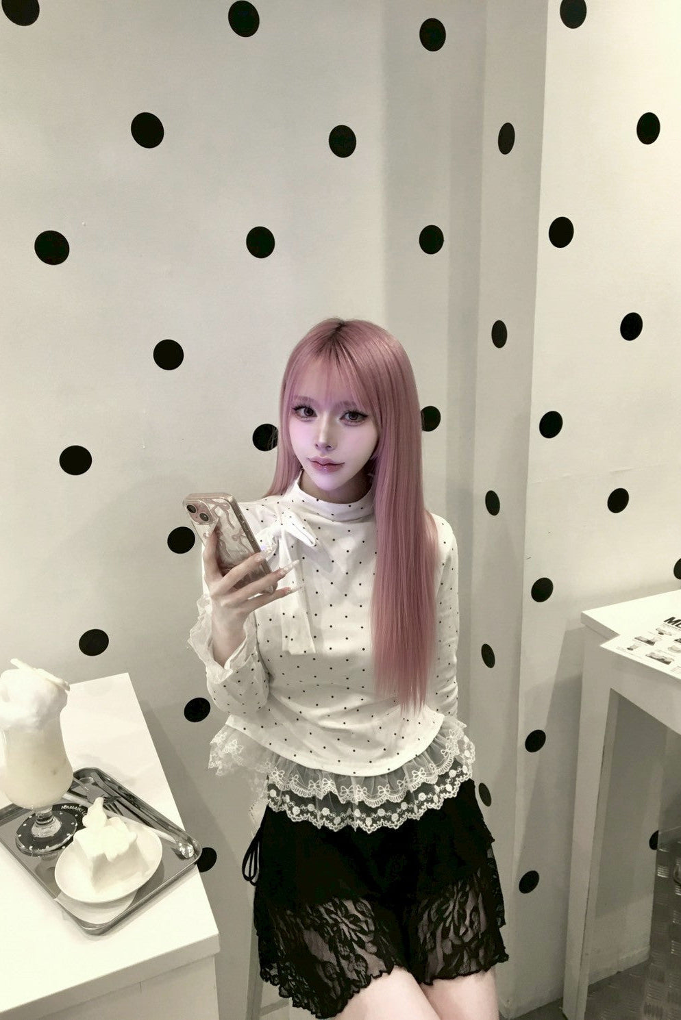 ドットレースリボントップス KR12063