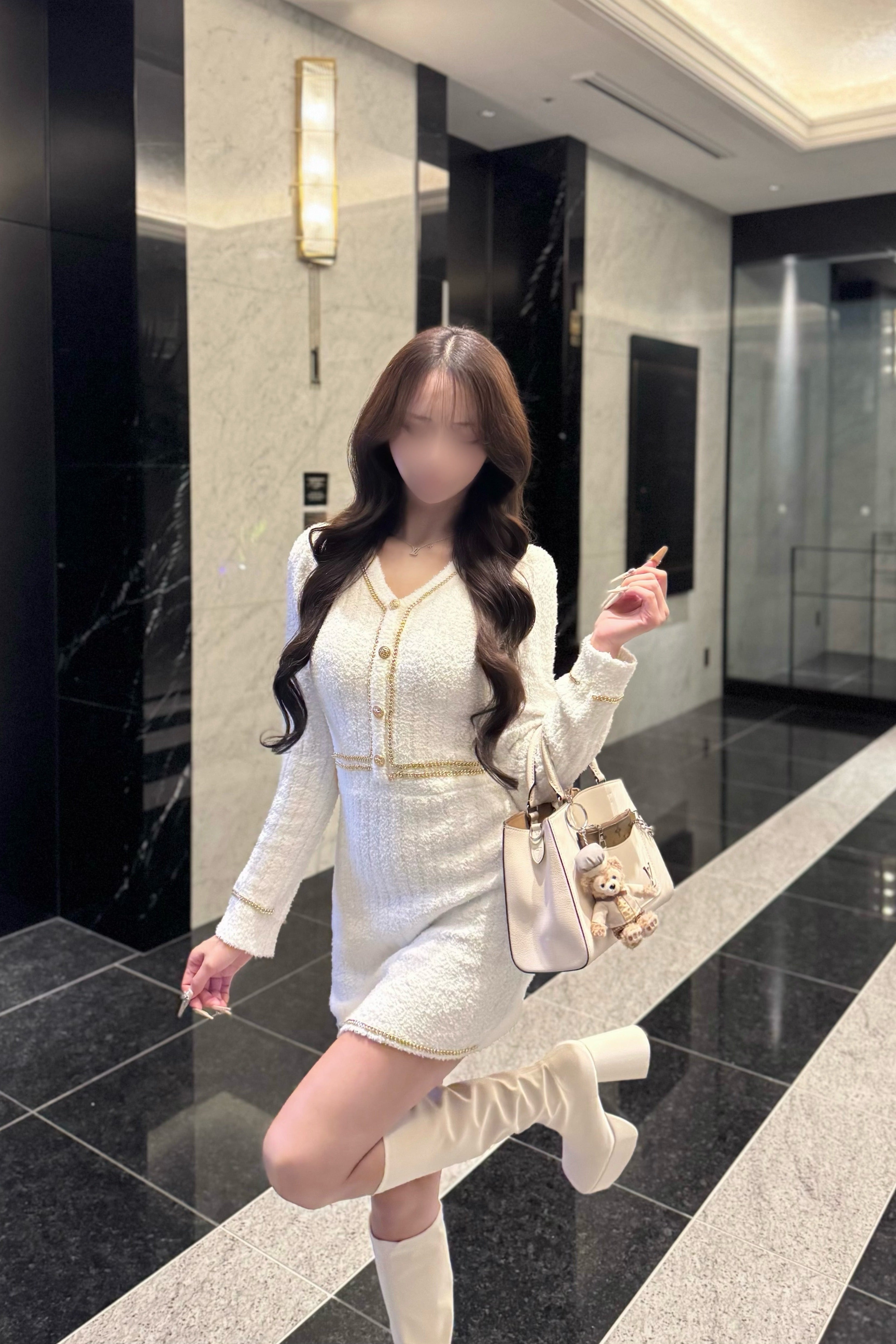 ゴールドラインニットワンピース KR12044