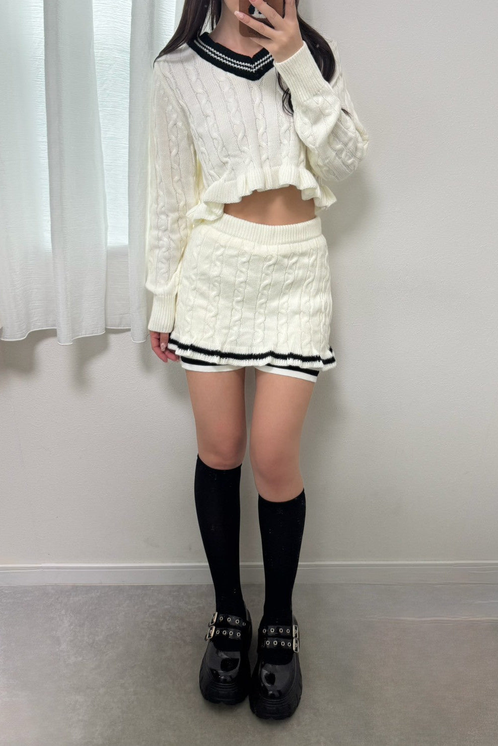 ラインフリルニットセットアップ KR13269