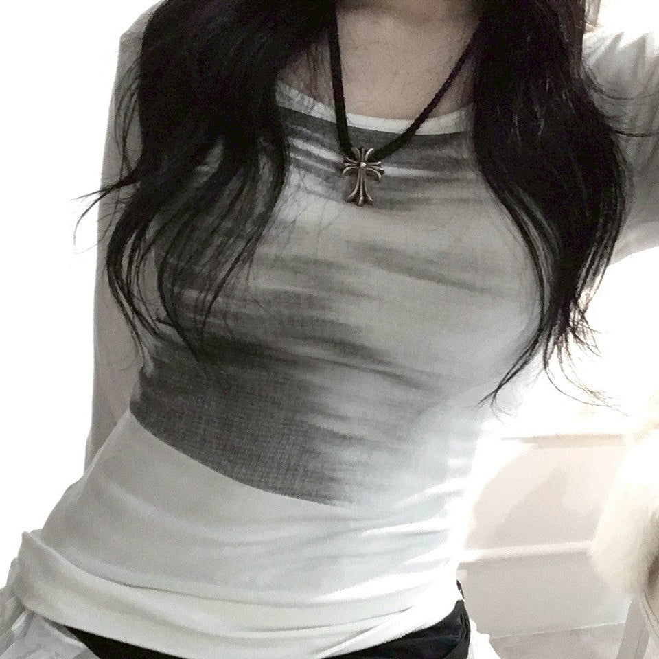 プリントワンショルトップス KR10178