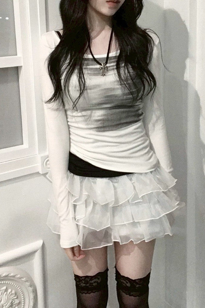 プリントワンショルトップス KR10178