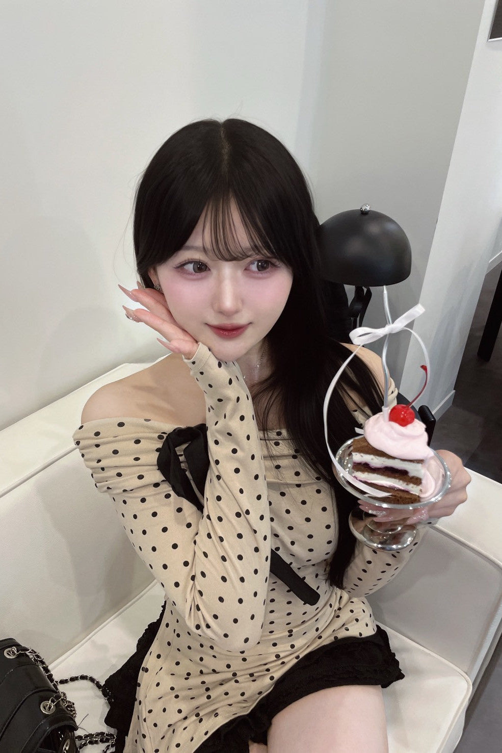 ドットリボンオフショルトップス KR11203