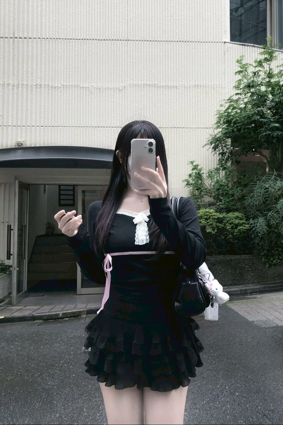 ネックレースリボントップス KR12550