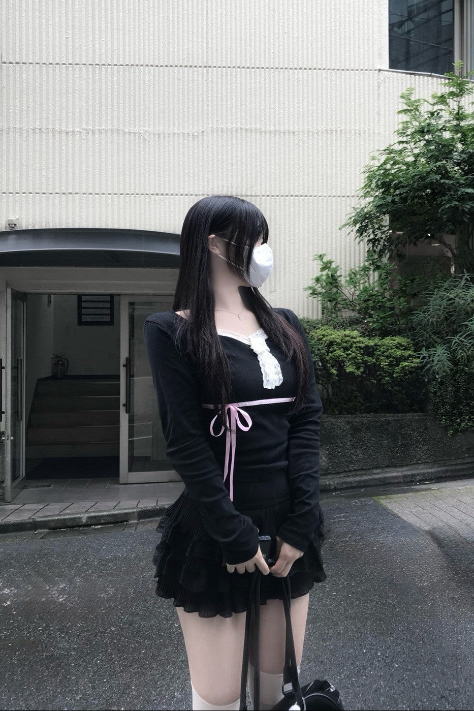 ネックレースリボントップス KR12550