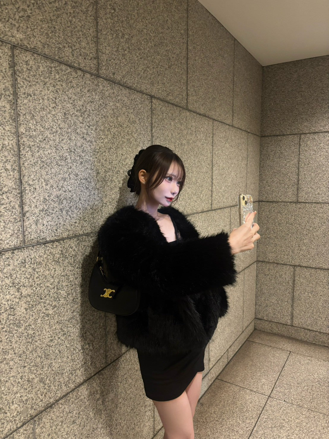 フェイクファーコート KR30040