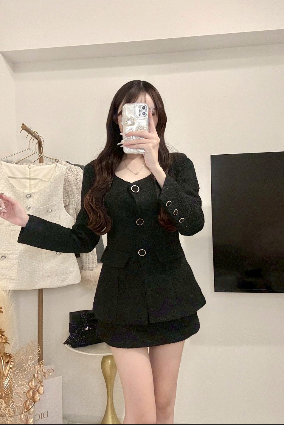 クラシックツイードペプラムセットアップ KR30033