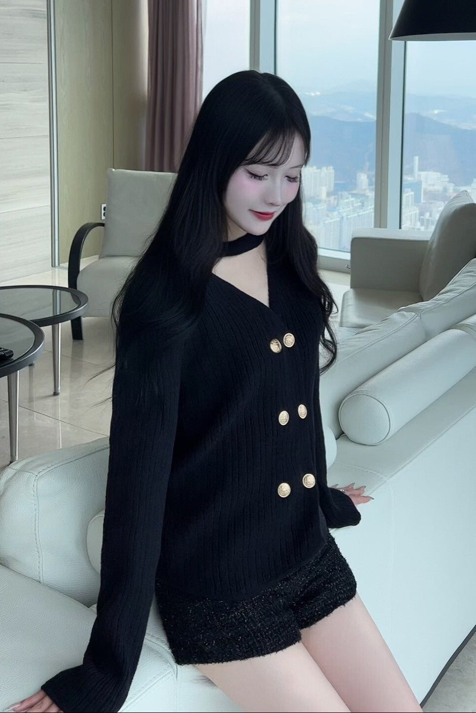 フロントボタンニット KR12843