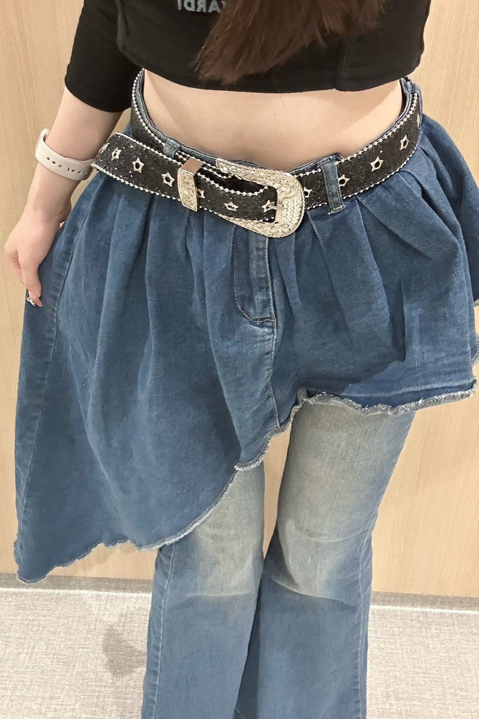 アシンメトリーレイヤードフレアパンツ KR11513