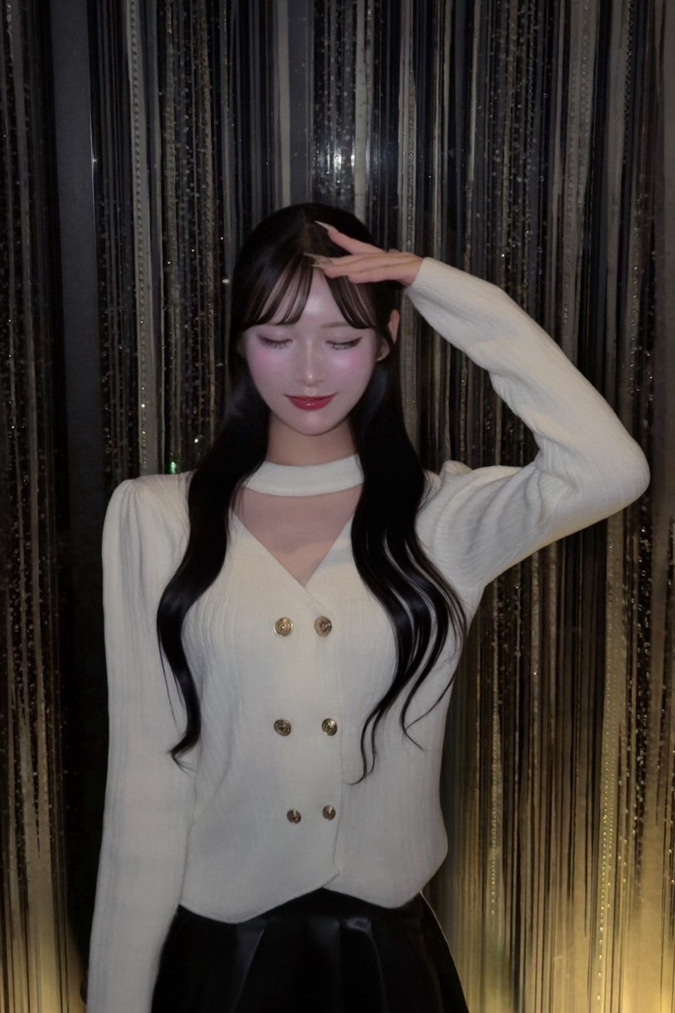 フロントボタンニット KR12843