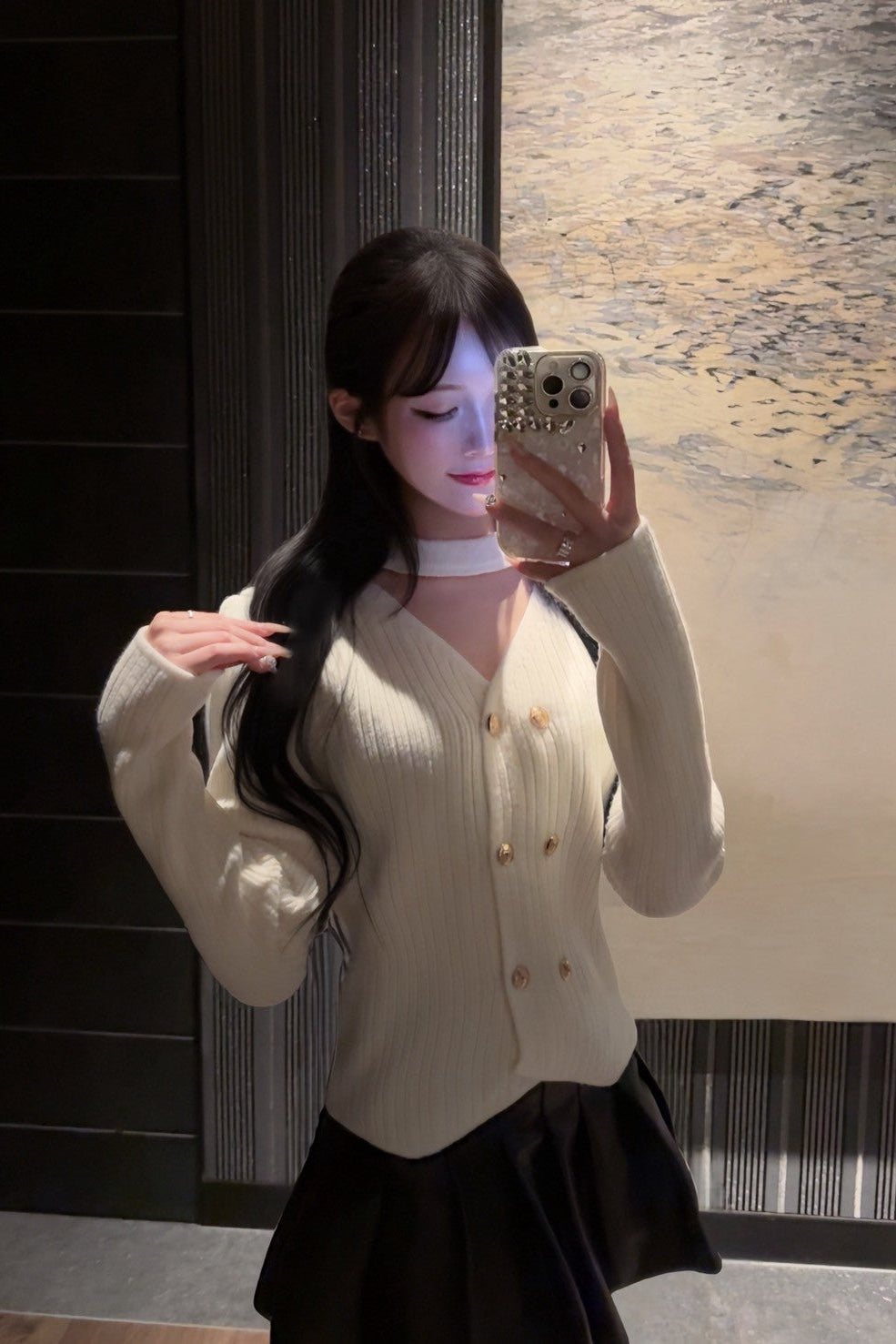 フロントボタンニット KR12843