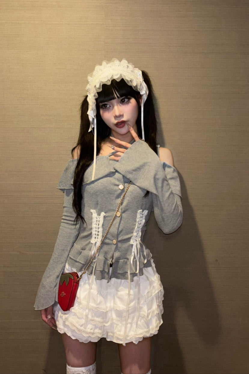 オフショルミニスカートセット KR13053