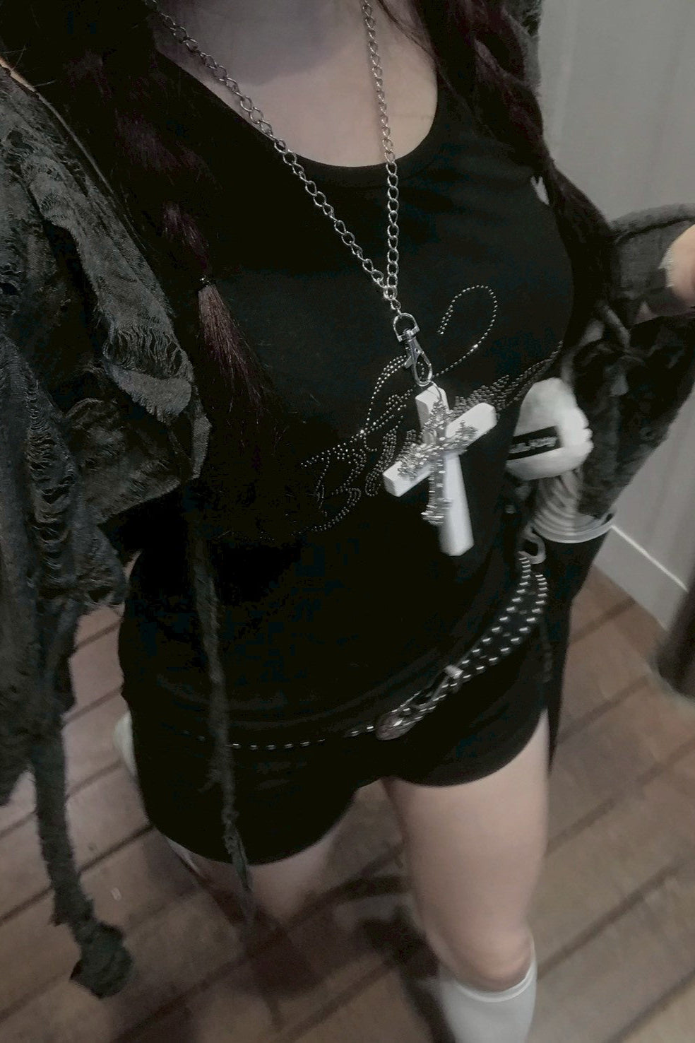 Y2Kスタッズデザインショーパン KR13137