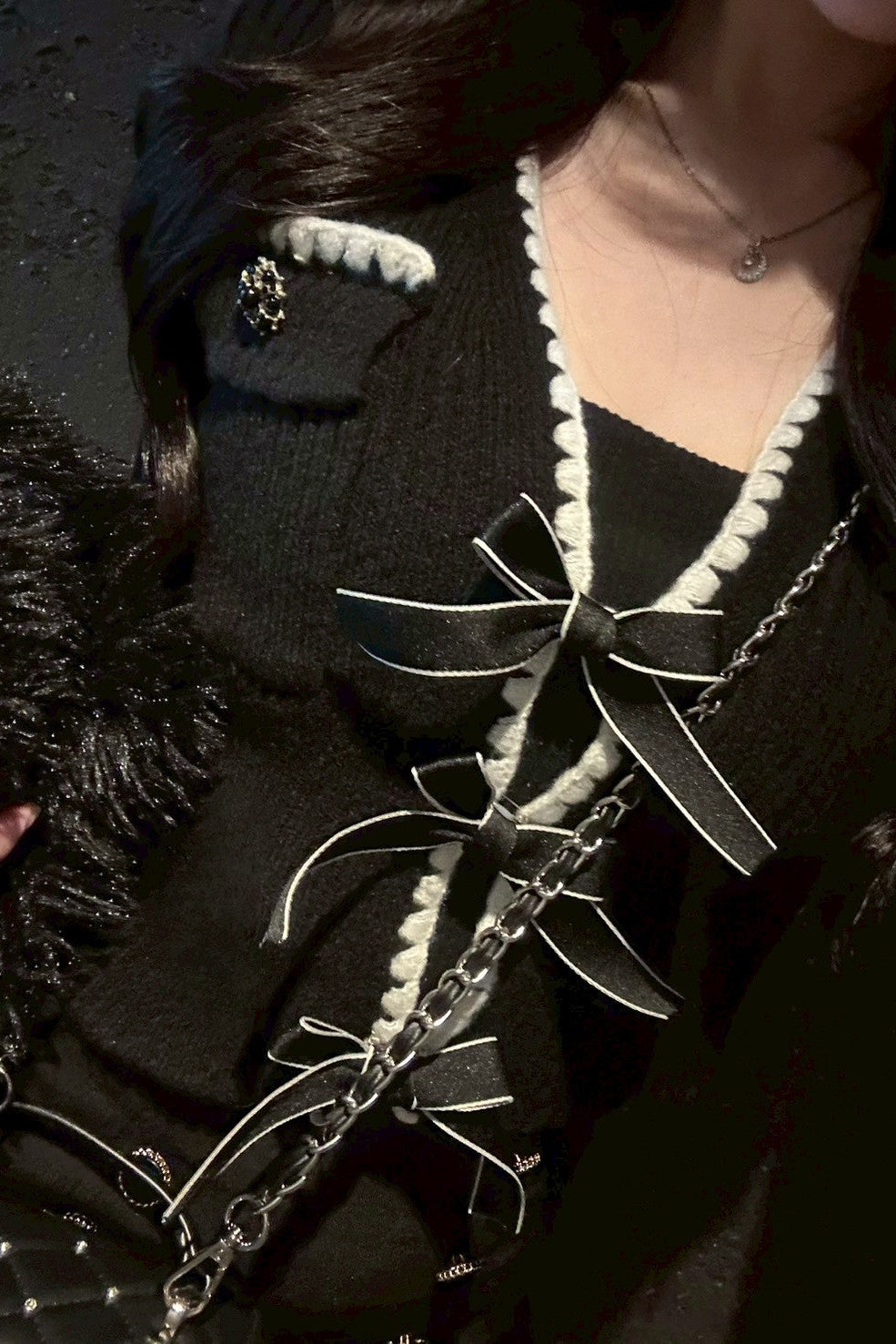 フロントリボンデザインカーディガン KR12225