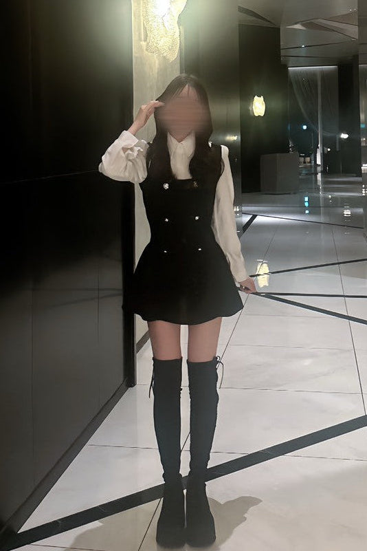 ゴールドボタンワンピース KR12059