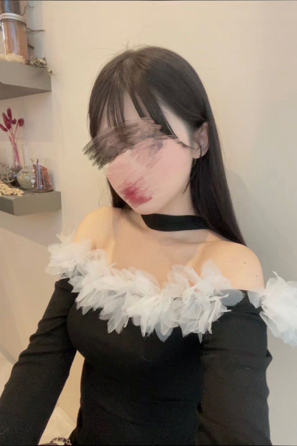 フラワーフリルオフショルダーワンピース KR12829