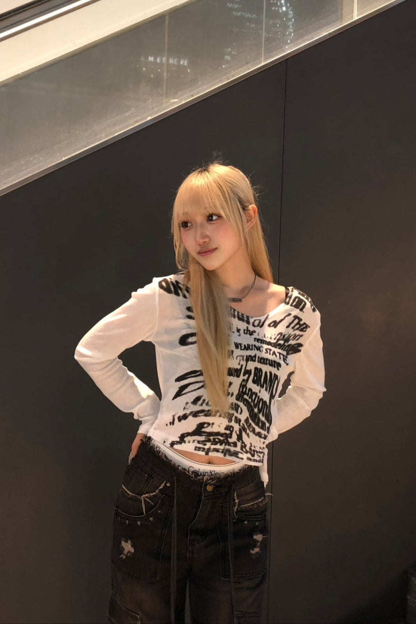 graphic off shoulder KR10127