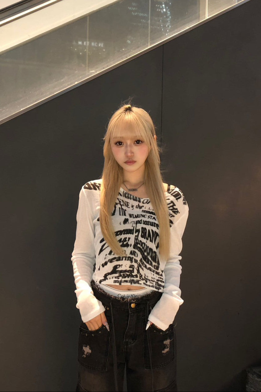 graphic off shoulder KR10127