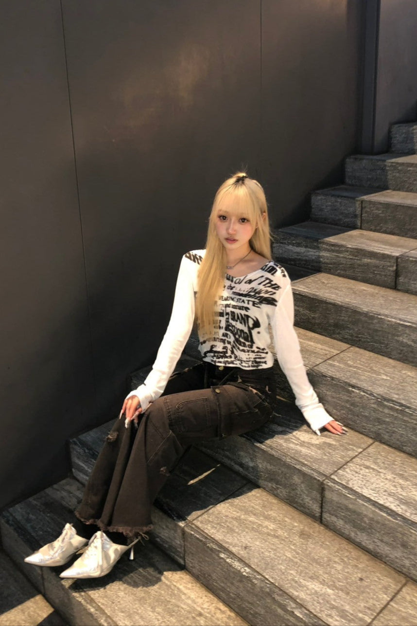 vintage straight pants KR10126