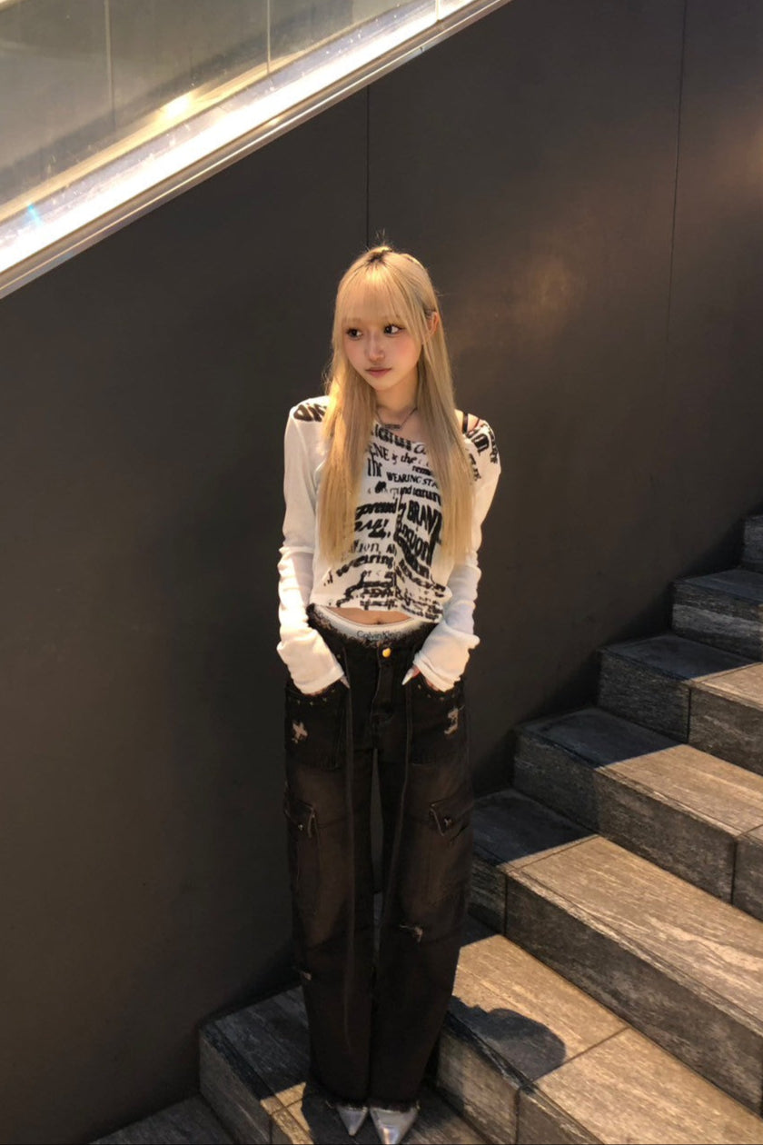 vintage straight pants KR10126