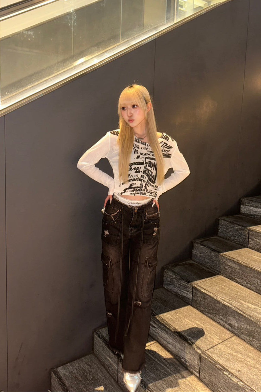 vintage straight pants KR10126