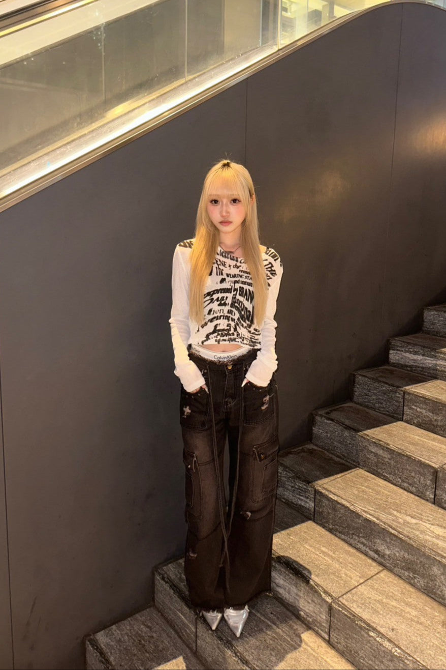 vintage straight pants KR10126