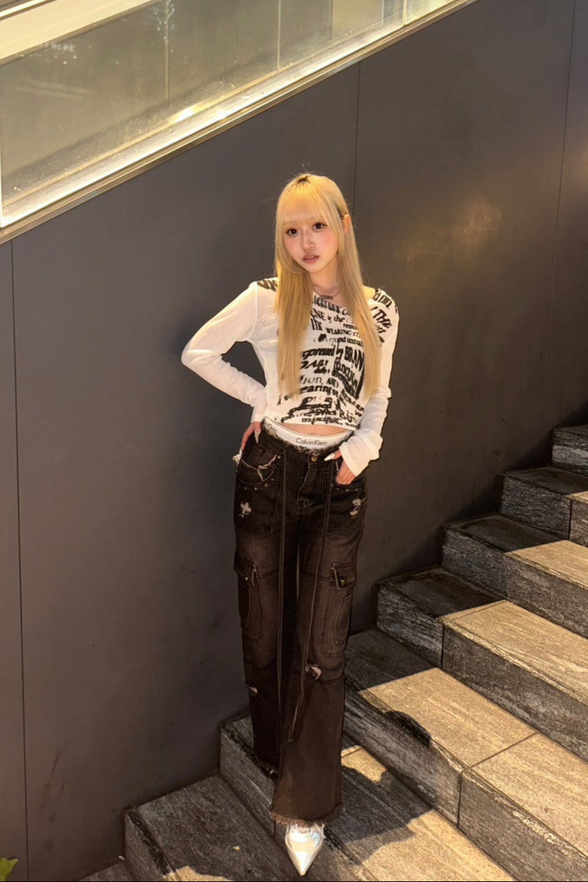 vintage straight pants KR10126