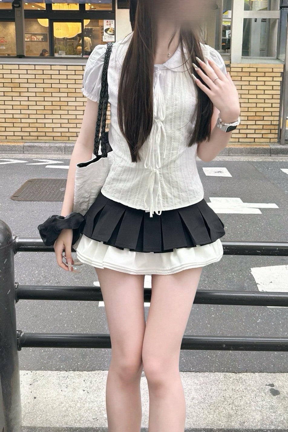ブラックフリルボックススカート KR10439