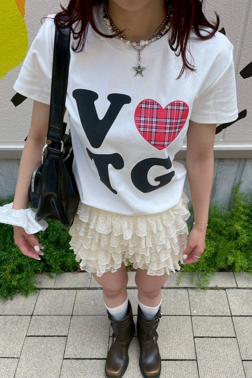 レタリングハートプリントTシャツ KR10609
