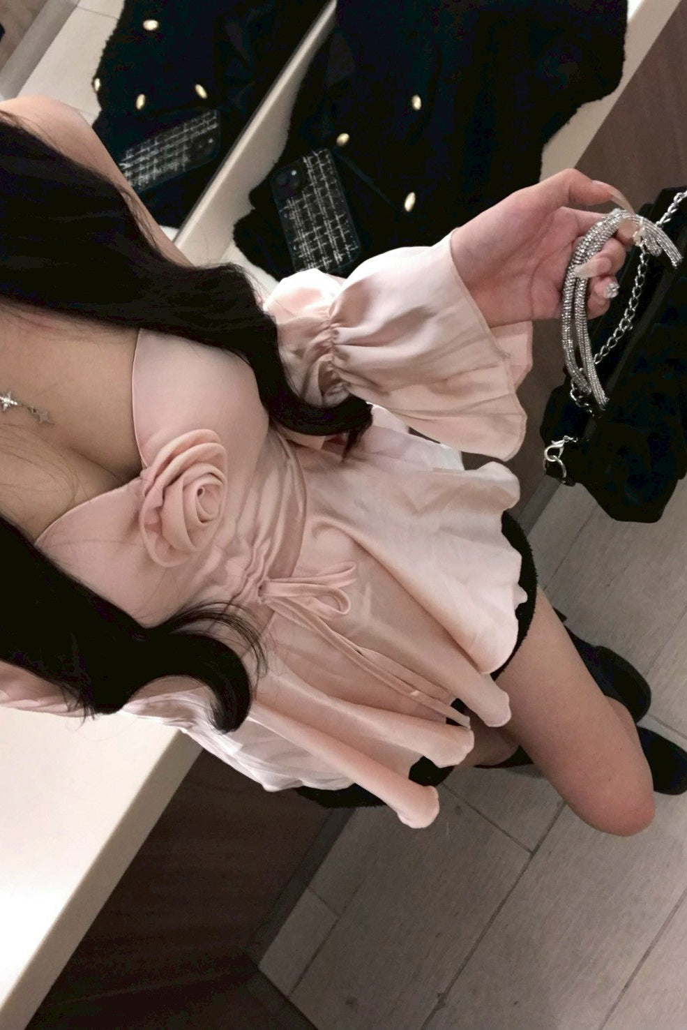 ローズサテンブラウス KR13401