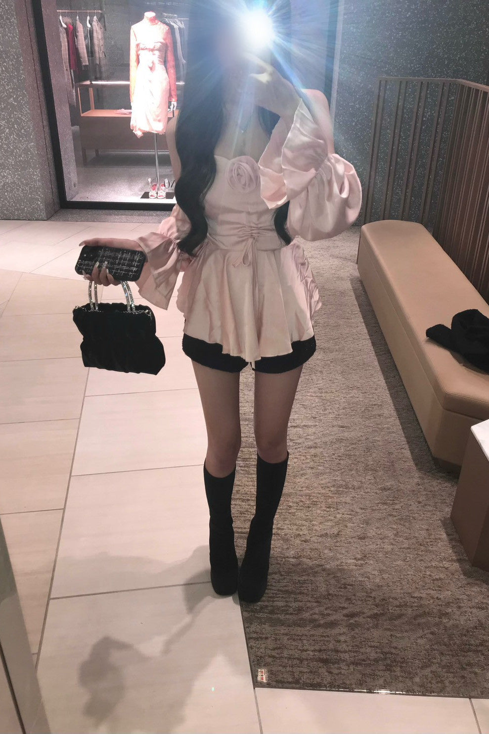 ローズサテンブラウス KR13401