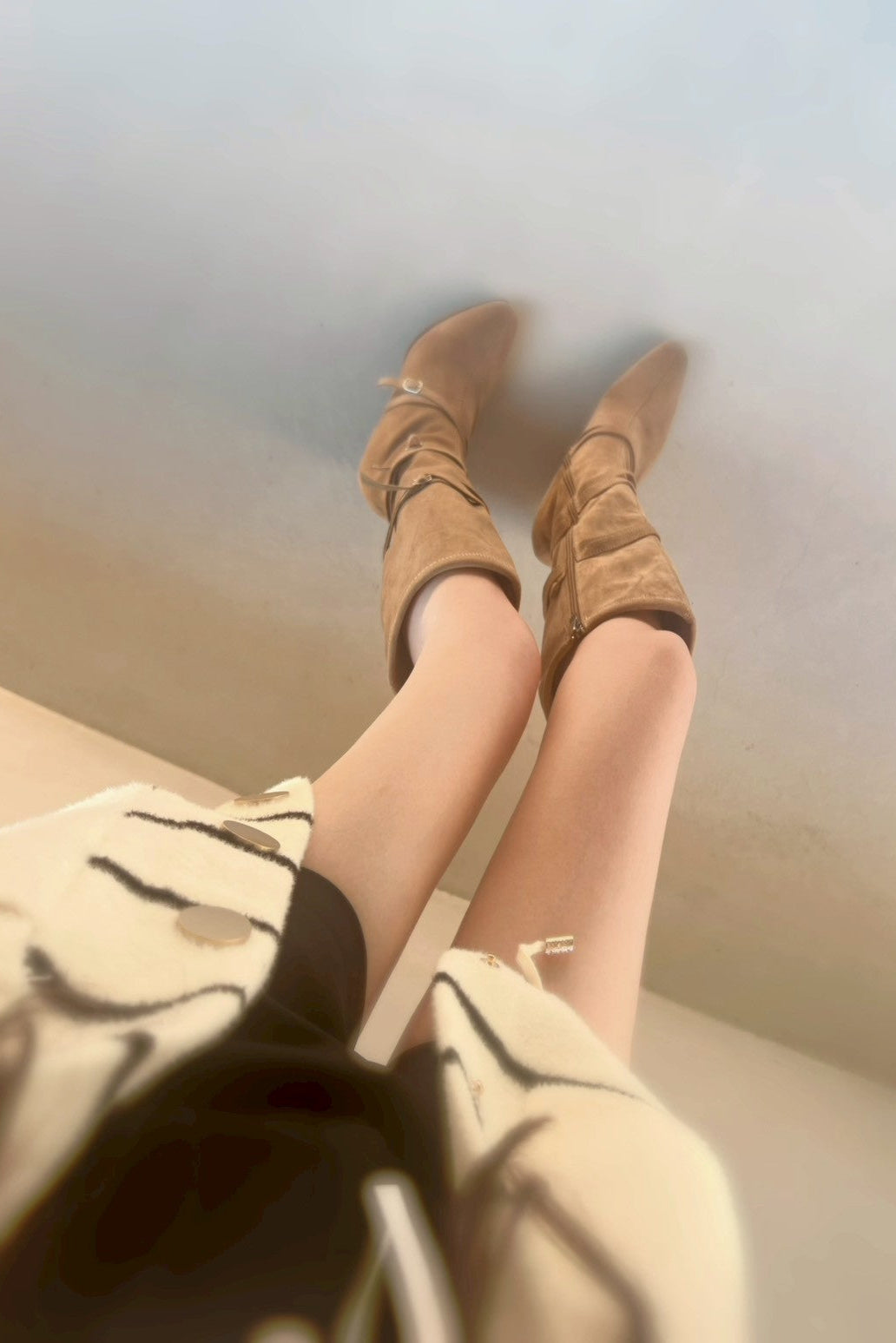 スエードベルトロングブーツ KR13373