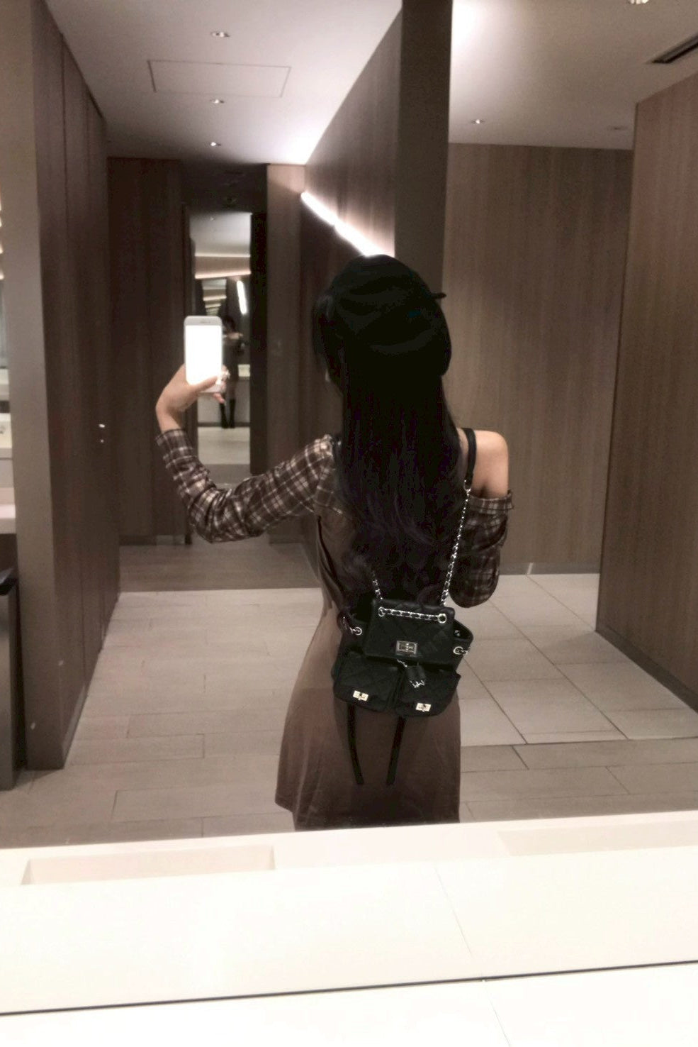 チェックオフショルワンピース KR13399