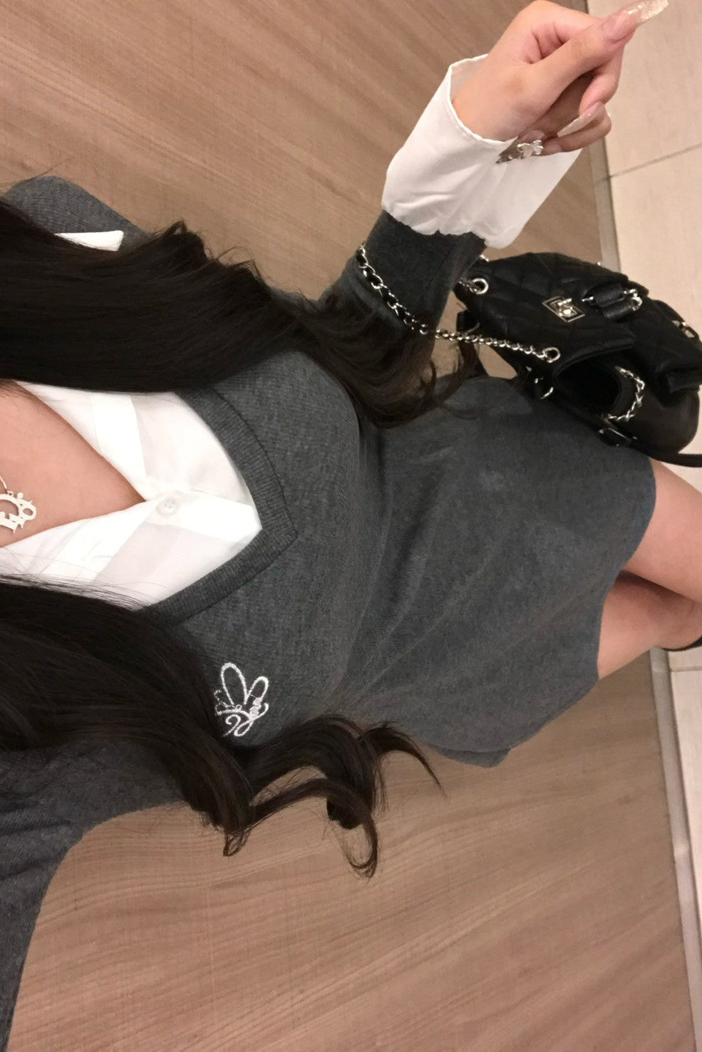 レイヤードシャツワンピース KR13403