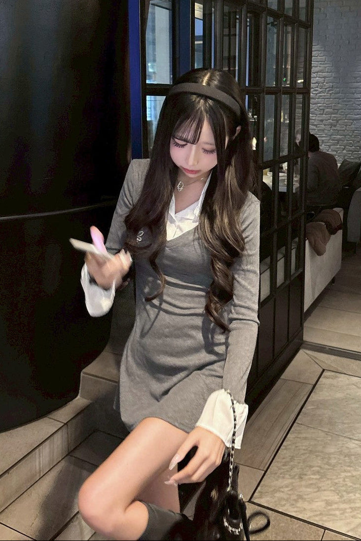 レイヤードシャツワンピース KR13403